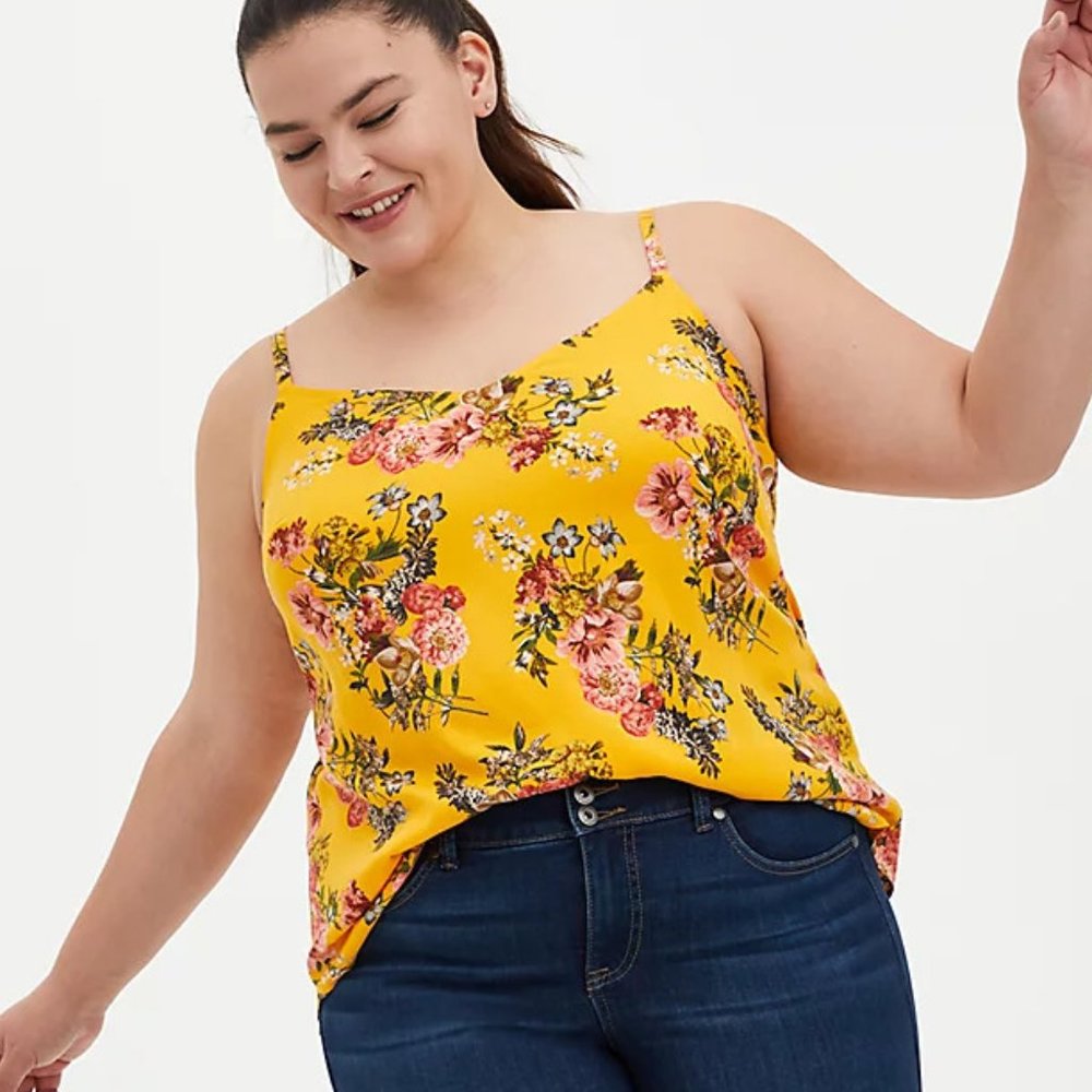 🆕 Torrid Ava - Yellow Floral Challis Cami Plus 5X